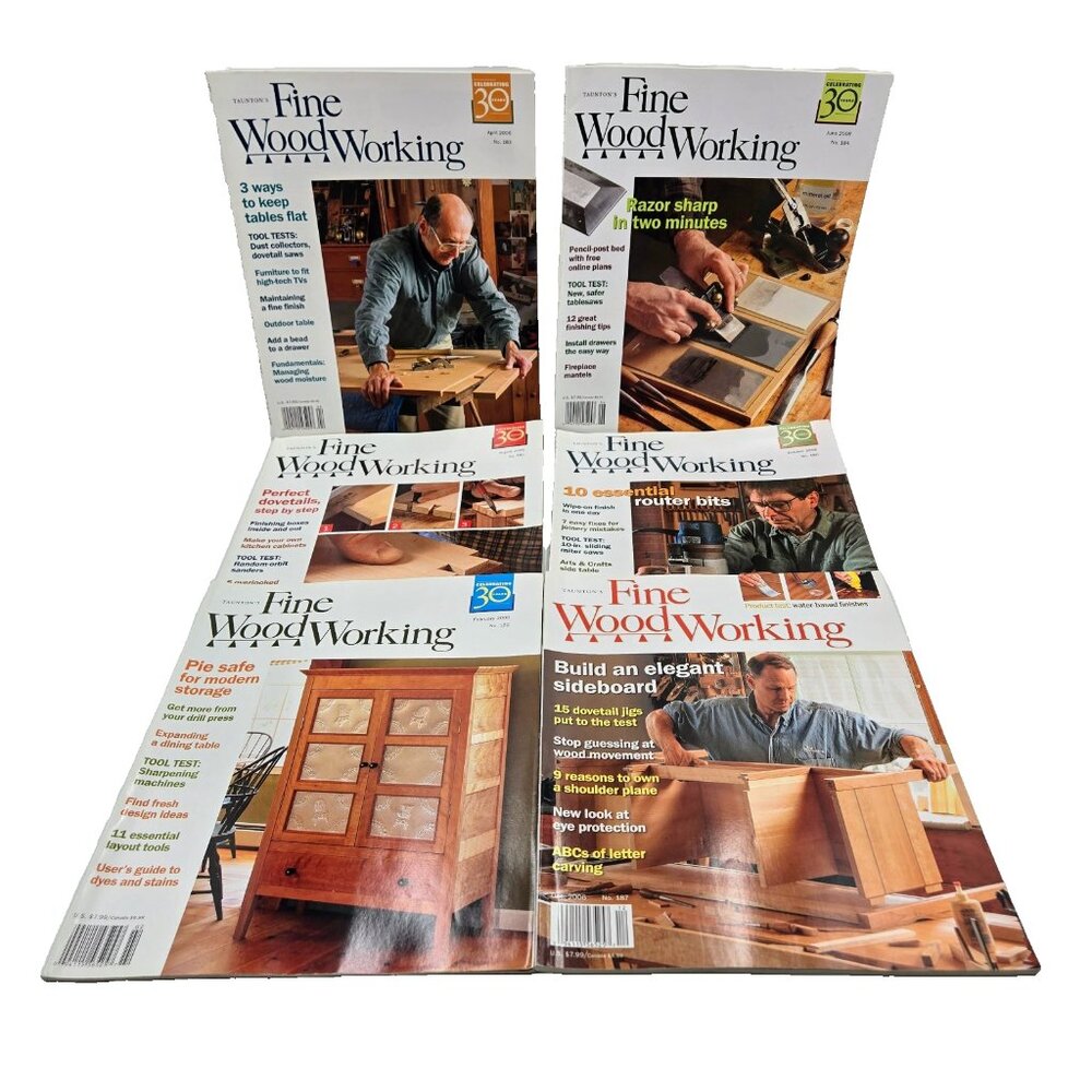Tauton’s Fine Woodworking Magazine Lot February April June August October Decemb